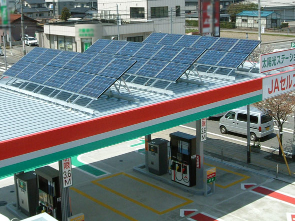 ガソリンスタンド 石川県白山市 施工実績 石川県の産業用太陽光発電は西山産業へ